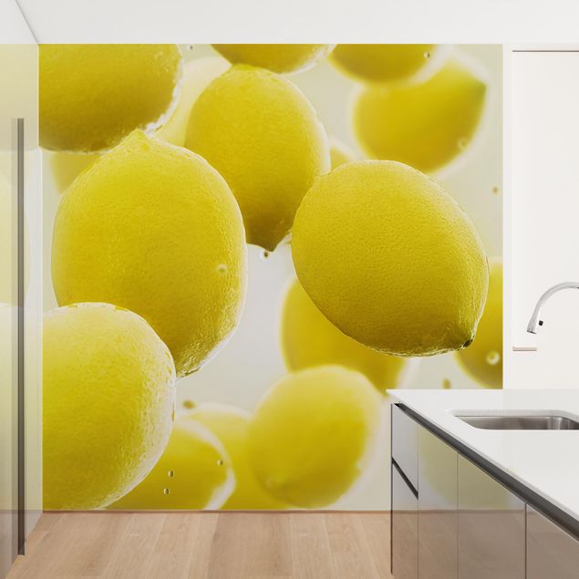 Fototapete - Zitronen im Wasser