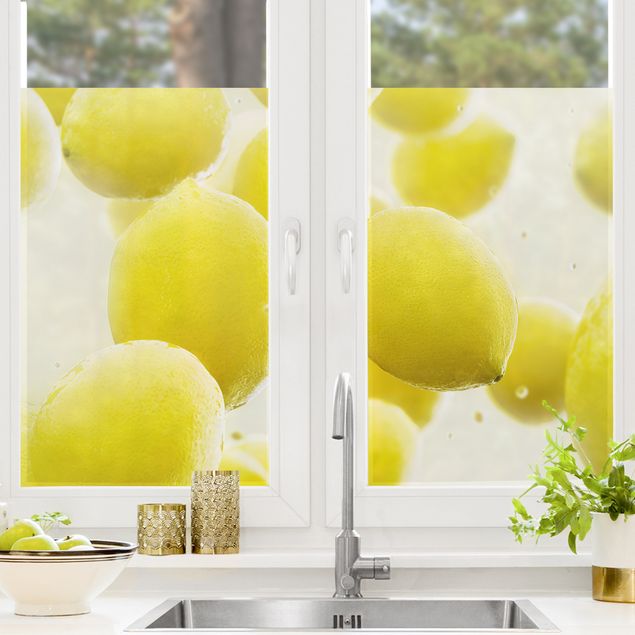 XXL Fensterbilder Zitronen im Wasser