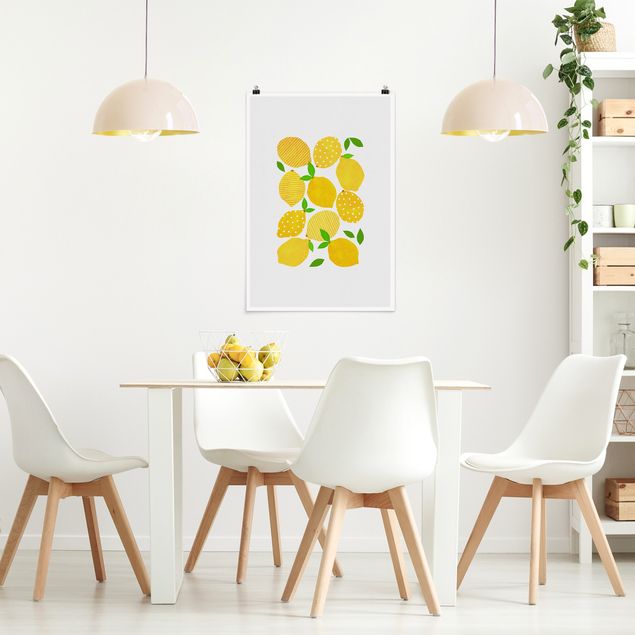 Bilder für die Wand Zitronen mit Punkten