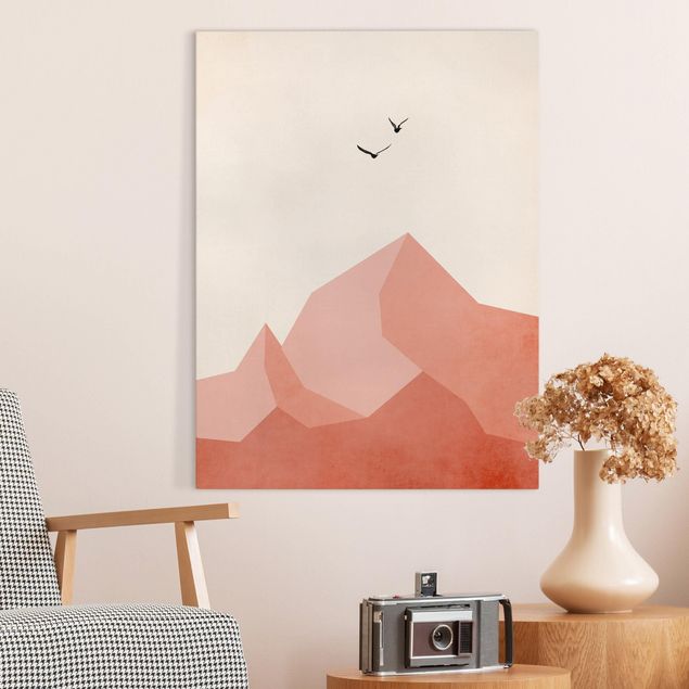 Leinwand Bilder XXL Zugspitze in Rosa Färbung