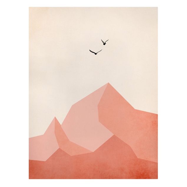 Leinwandbilder Landschaft Zugspitze in Rosa Färbung