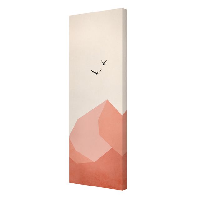 Kunstdrucke auf Leinwand Zugspitze in Rosa Färbung