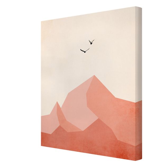 Leinwandbild Kunstdruck Zugspitze in Rosa Färbung