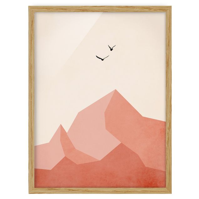 Bilder mit Rahmen Zugspitze in Rosa Färbung