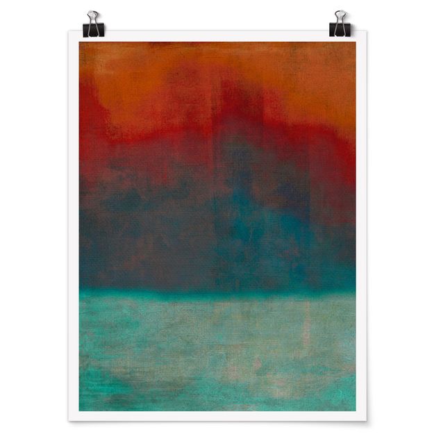 Poster abstrakte Kunst Zuhause am Meer